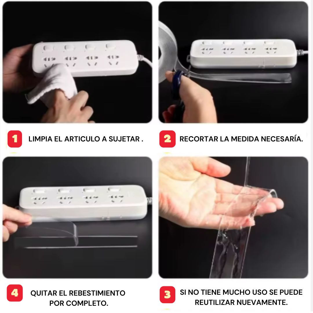 Cinta mágica NanoGel Cuelga tus cuadros sin taladros ni herramientas. 🧰