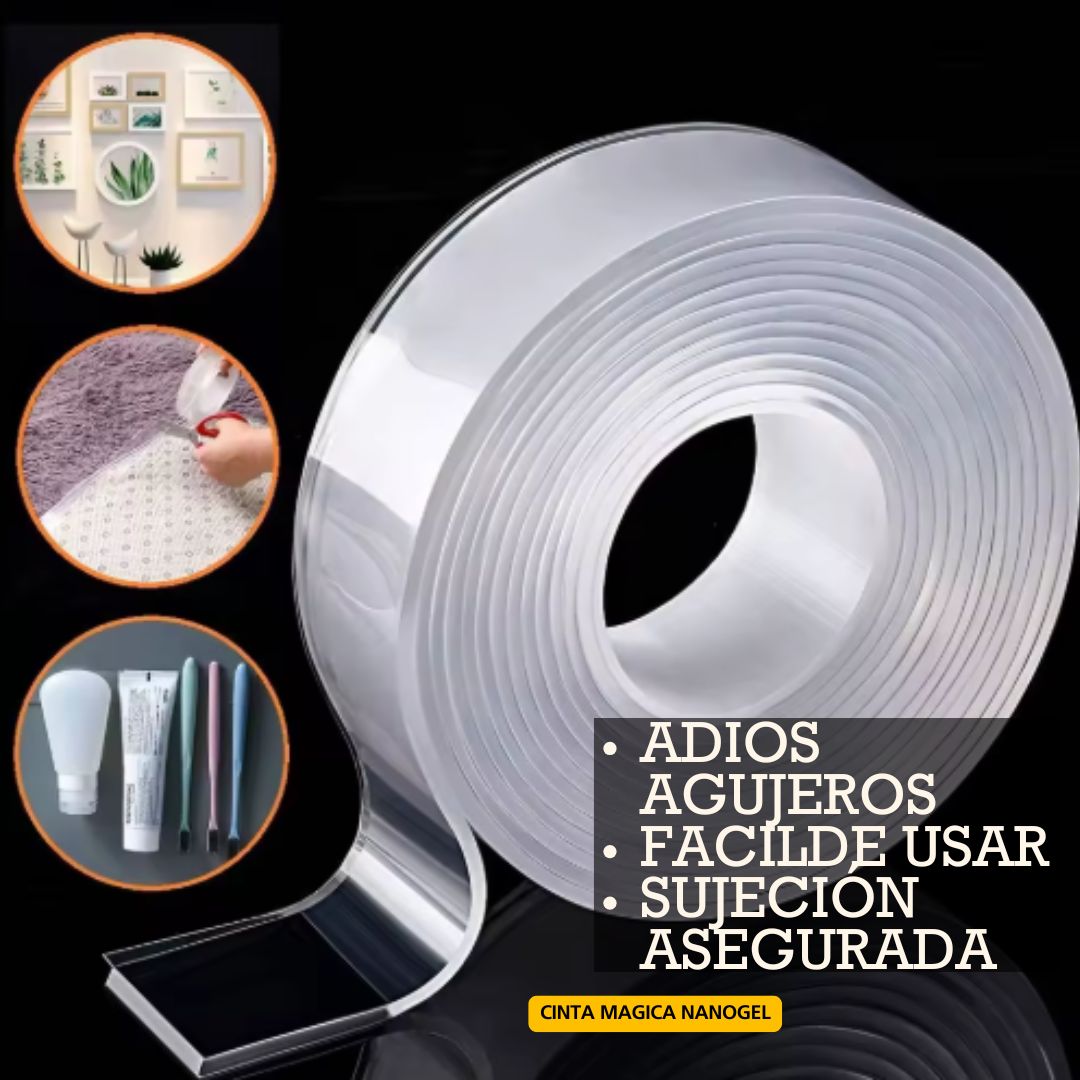 Cinta mágica NanoGel Cuelga tus cuadros sin taladros ni herramientas. 🧰